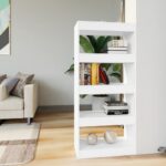 Book Cabinet/Room Divider White 60x30x135cm Engineered Wood