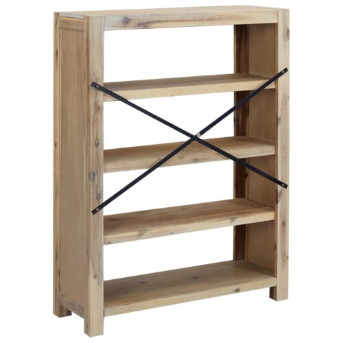 4-Tier Bookcase 80x30x110cm Solid Wood Acacia - Image 5
