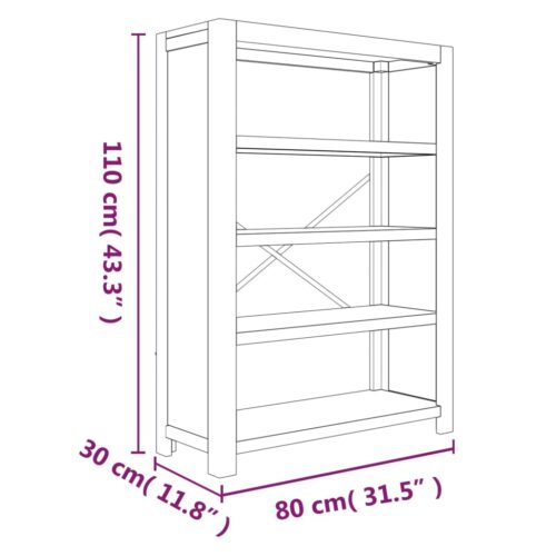 4-Tier Bookcase 80x30x110cm Solid Wood Acacia - Image 8