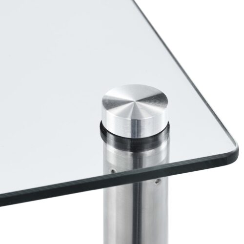 6-Tier Shelf Transparent 40x40x160cm Tempered Glass - Image 3