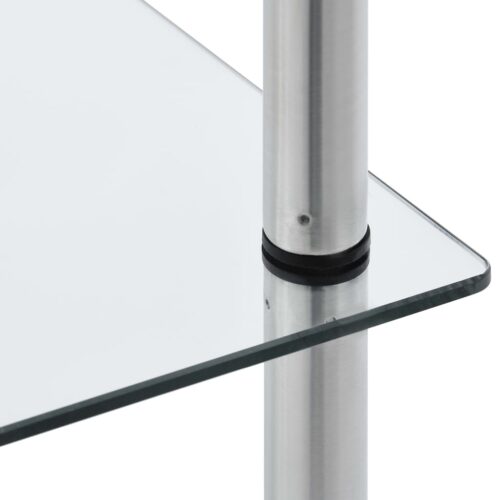 6-Tier Shelf Transparent 40x40x160cm Tempered Glass - Image 4