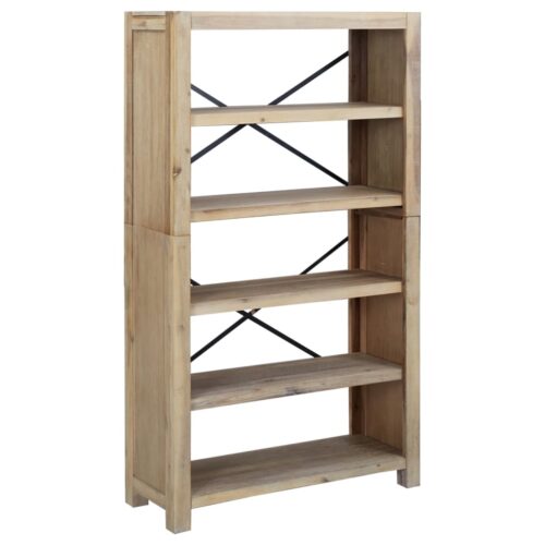 5-Tier Bookcase 80x30x140cm Solid Wood Acacia - Image 2