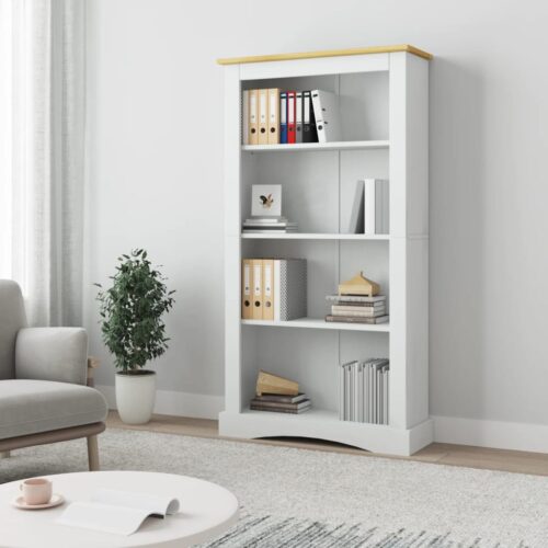 4-Tier Bookcase Mexican Pine Corona Range White 81x29x150cm