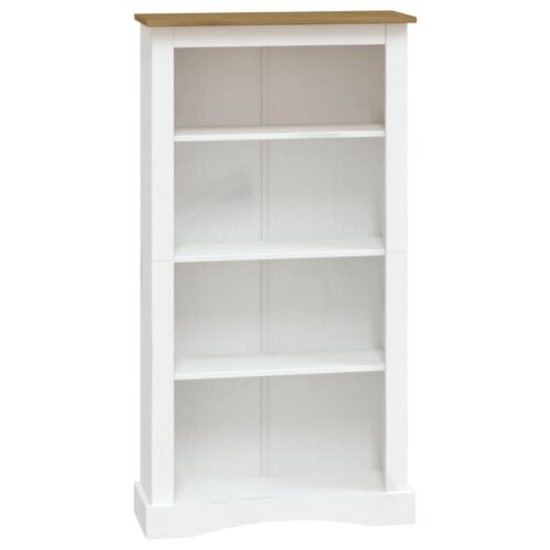 4-Tier Bookcase Mexican Pine Corona Range White 81x29x150cm - Image 2