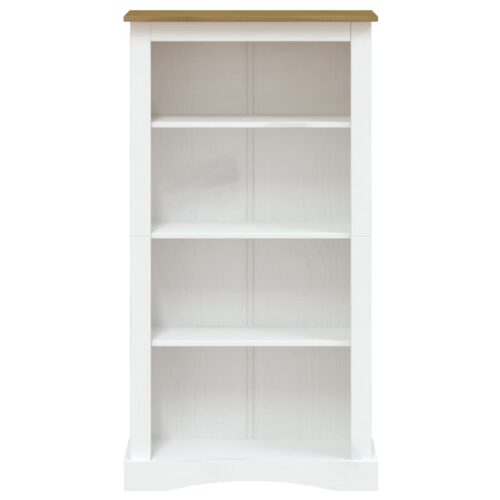 4-Tier Bookcase Mexican Pine Corona Range White 81x29x150cm - Image 3