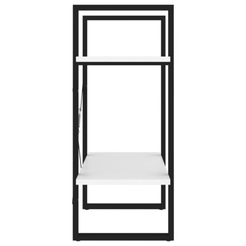 2-Tier Book Cabinet White 60x30x70cm Engineered Wood - Image 6