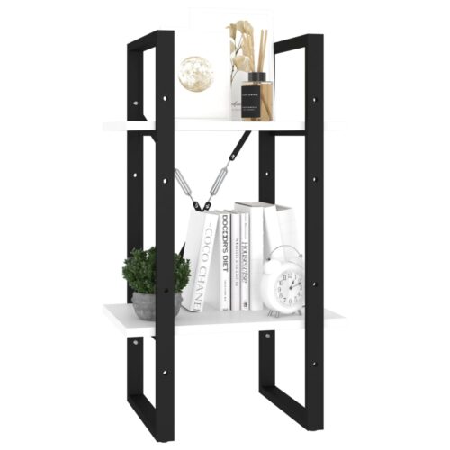 2-Tier Book Cabinet White 40x30x70cm Engineered Wood - Image 3