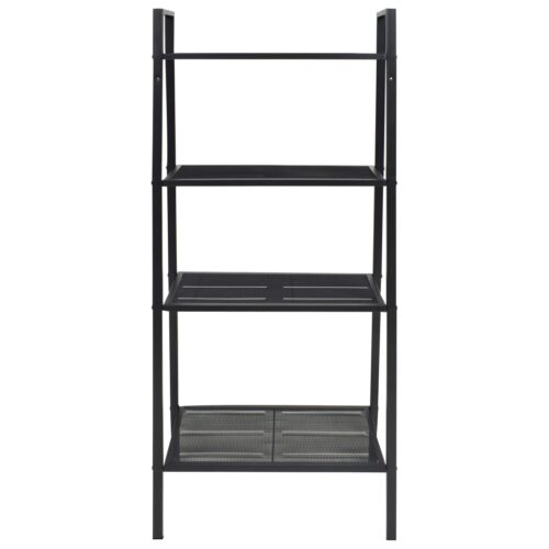 Ladder Bookcase 4 Tiers Metal Black - Image 2
