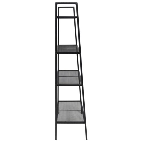 Ladder Bookcase 4 Tiers Metal Black - Image 3