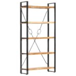 5-Tier Bookcase 90x30x180cm Solid Acacia Wood