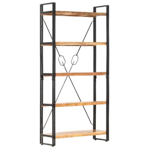 5-Tier Bookcase 90x30x180cm Solid Acacia Wood - Image 9