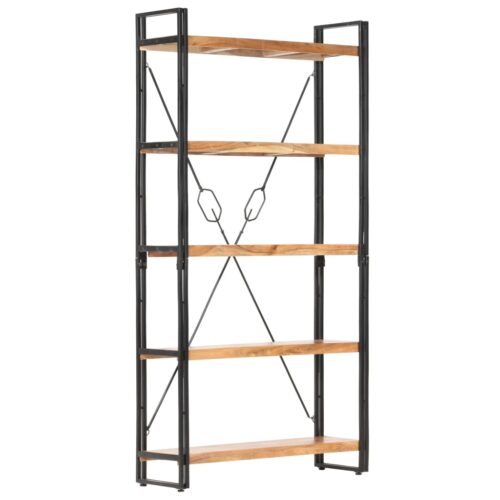 5-Tier Bookcase 90x30x180cm Solid Acacia Wood - Image 10