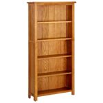 5-Tier Bookcase 70x22x140cm Solid Oak Wood