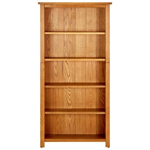 5-Tier Bookcase 70x22x140cm Solid Oak Wood - Image 2