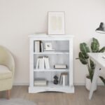 3-Tier Bookcase Mexican Pine Corona Range White 81x29x100cm