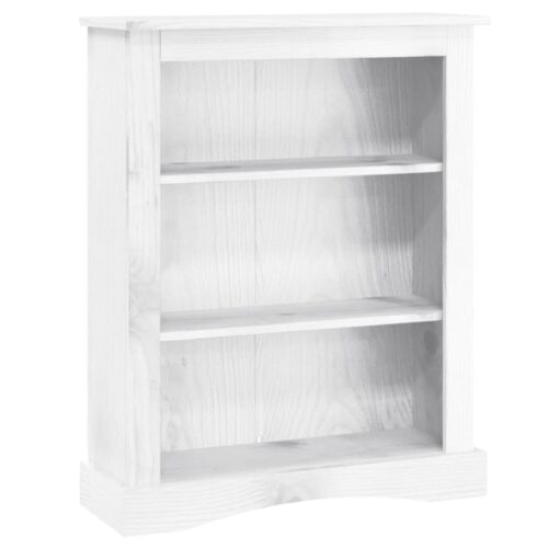 3-Tier Bookcase Mexican Pine Corona Range White 81x29x100cm - Image 2