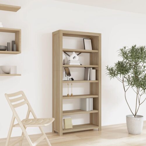 6-Tier Bookcase 80x30x170cm Solid Wood Acacia