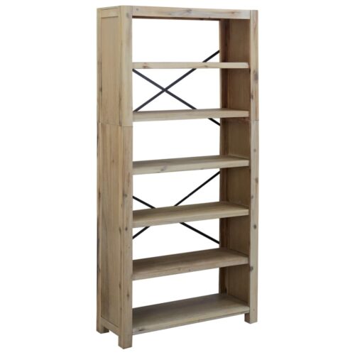 6-Tier Bookcase 80x30x170cm Solid Wood Acacia - Image 2