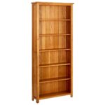 6-Tier Bookcase 80x22.5x180cm Solid Oak Wood