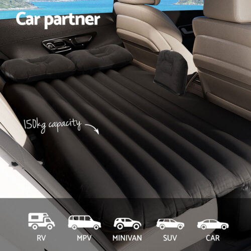 Weisshorn Car Mattress 134x78 Inflatable SUV Back Seat Camping Bed Black - Image 4