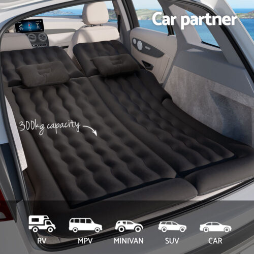 Weisshorn Car Mattress 175x130 Inflatable SUV Back Seat Camping Bed Black - Image 4