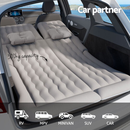 Weisshorn Car Mattress 175x130 Inflatable SUV Back Seat Camping Bed Grey - Image 4