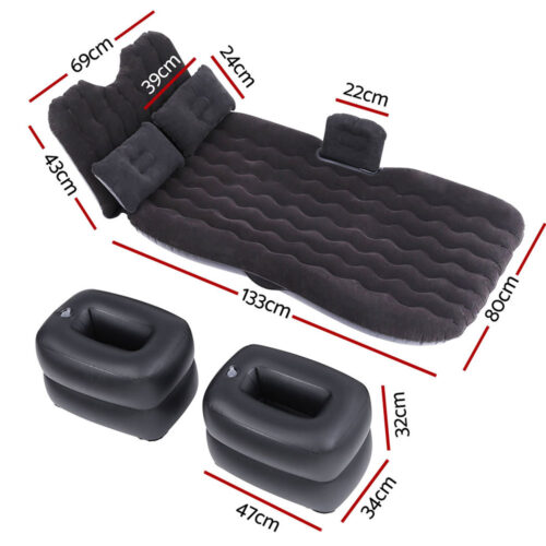 Weisshorn Car Mattress 176x80 Inflatable SUV Back Seat Camping Bed Charcoal - Image 2