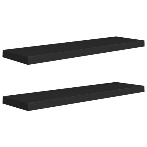 2-Piece Floating Shelf Set DIY Wall Mount Display Book Shelves Shelving Black - Image 2