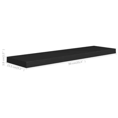 2-Piece Floating Shelf Set DIY Wall Mount Display Book Shelves Shelving Black - Image 8