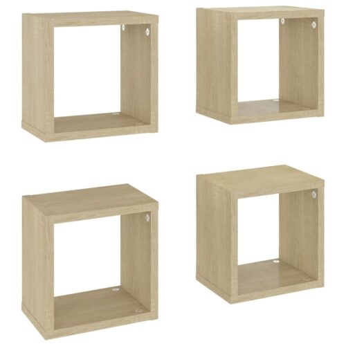 Wall Cube Shelves 4pcs Sonoma Oak 22x15x22cm - Image 2