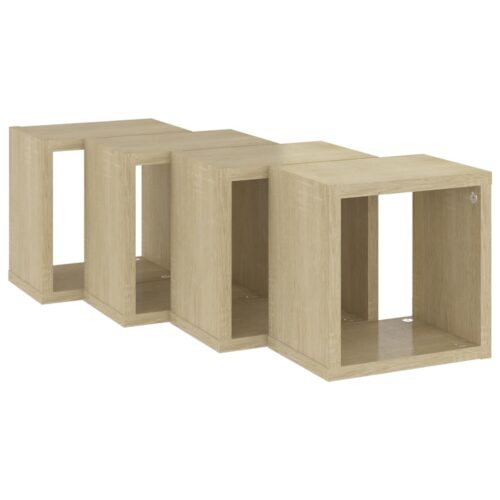Wall Cube Shelves 4pcs Sonoma Oak 22x15x22cm - Image 5