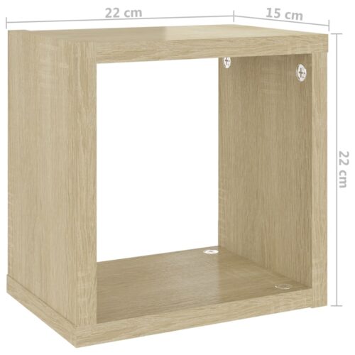 Wall Cube Shelves 4pcs Sonoma Oak 22x15x22cm - Image 11