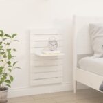 Wall-mounted Bedside Shelves 2pcs White Solid Wood Pine
