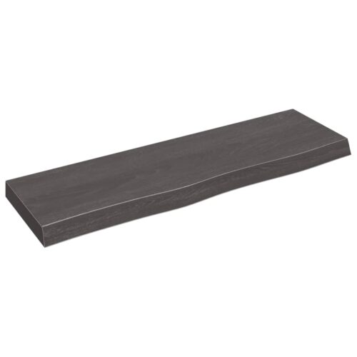 Wall Shelf Dark Brown 100x30x(2-6)cm Treated Solid Wood Oak