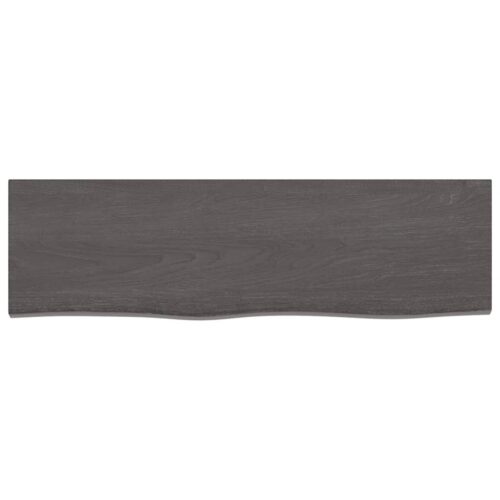 Wall Shelf Dark Brown 100x30x(2-6)cm Treated Solid Wood Oak - Image 2