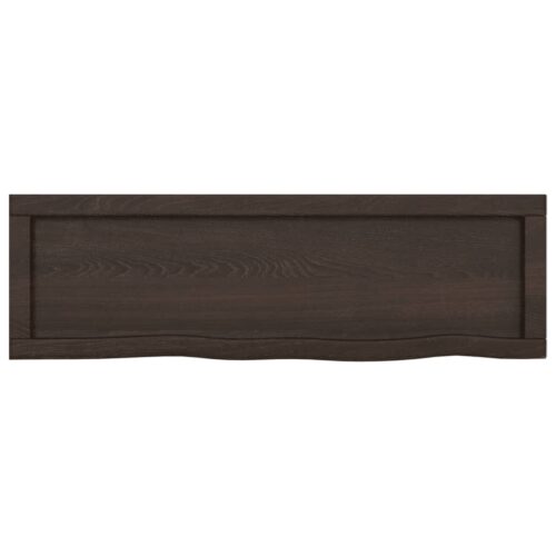 Wall Shelf Dark Brown 100x30x(2-6)cm Treated Solid Wood Oak - Image 3