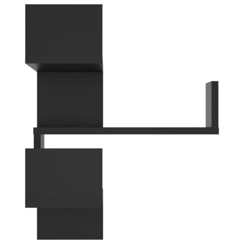 Wall Corner Shelves 2pcs Black 40x40x50cm Engineered Wood - Image 6