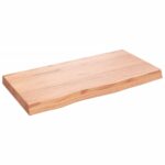 Wall Shelf Light Brown 80x40x(2-6)cm Treated Solid Wood Oak