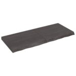 Wall Shelf Dark Brown 120x50x(2-6)cm Treated Solid Wood Oak