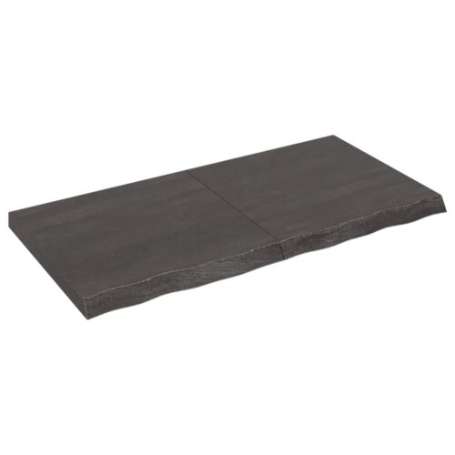 Wall Shelf Dark Brown 120x60x(2-6)cm Treated Solid Wood Oak