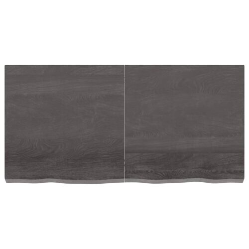Wall Shelf Dark Brown 120x60x(2-6)cm Treated Solid Wood Oak - Image 2