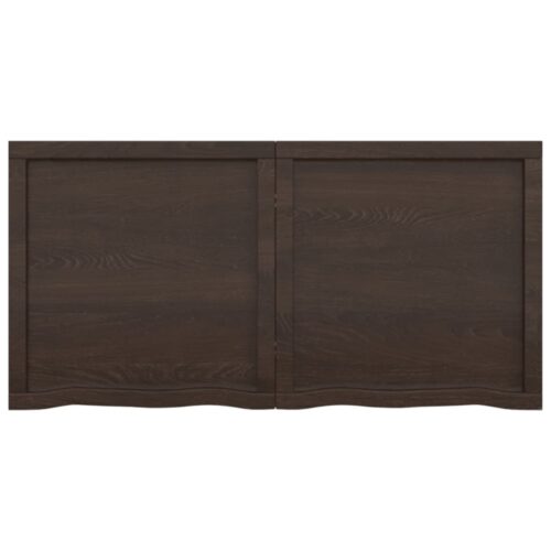 Wall Shelf Dark Brown 120x60x(2-6)cm Treated Solid Wood Oak - Image 3