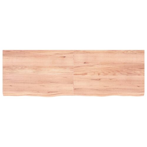 Wall Shelf Brown 180x60x(2-6)cm Treated Solid Wood Oak - Image 2