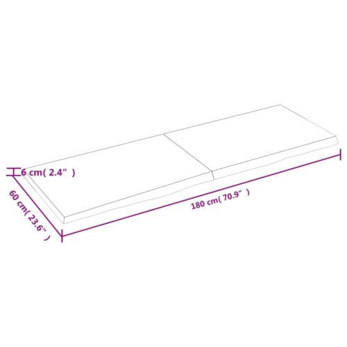 Wall Shelf Brown 180x60x(2-6)cm Treated Solid Wood Oak - Image 5