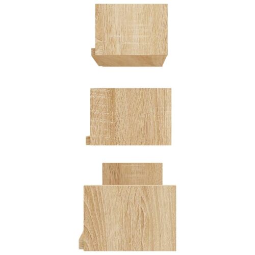 Wall Display Shelf 3pcs Sonoma Oak Engineered Wood - Image 5
