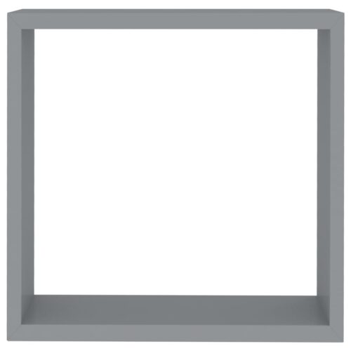 Wall Cube Shelves 3pcs Grey MDF - Image 7
