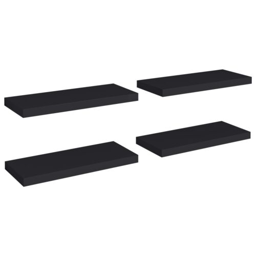2-Piece Floating Shelves DIY Wall Mount Set Wooden Display Book Shelf Black 60cm - Image 2