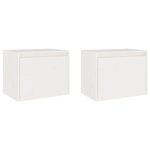 Wall Cabinets 2pcs White 45x30x35cm Solid Wood Pine