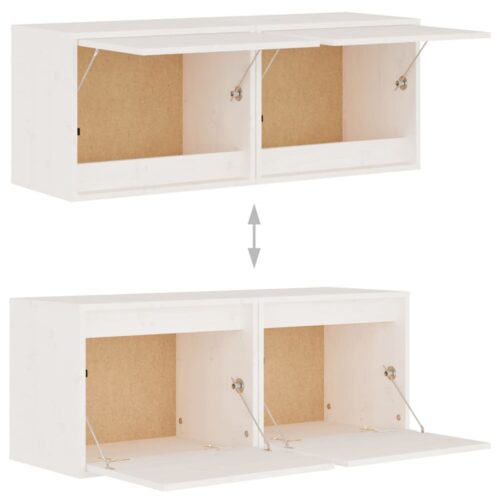 Wall Cabinets 2pcs White 45x30x35cm Solid Wood Pine - Image 9