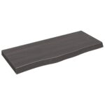 Wall Shelf Dark Brown 100x40x(2-6)cm Treated Solid Wood Oak